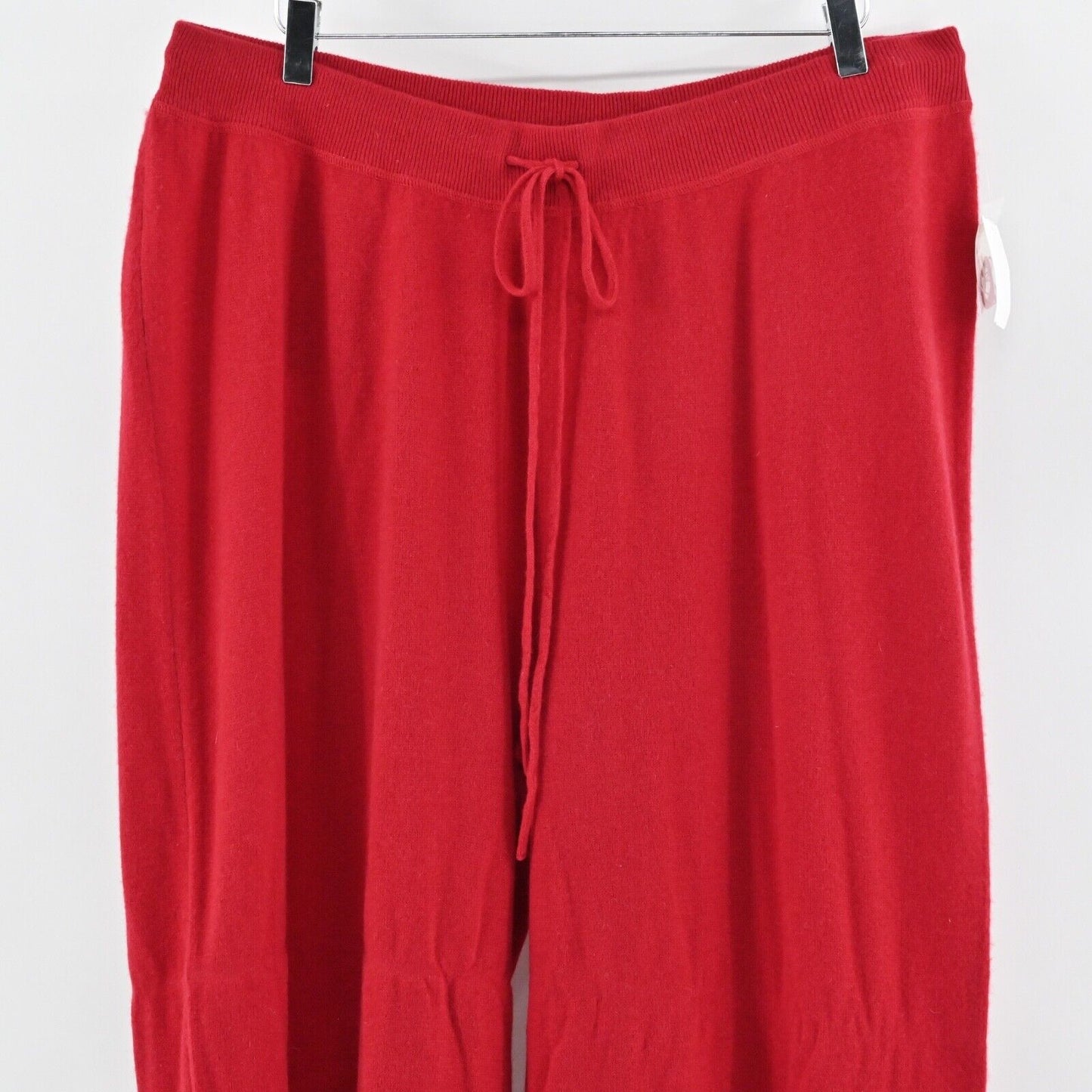 SUTTON STUDIO Pants Womens Size 3X Red Cashmere Knit Drawstring High Rise Lounge