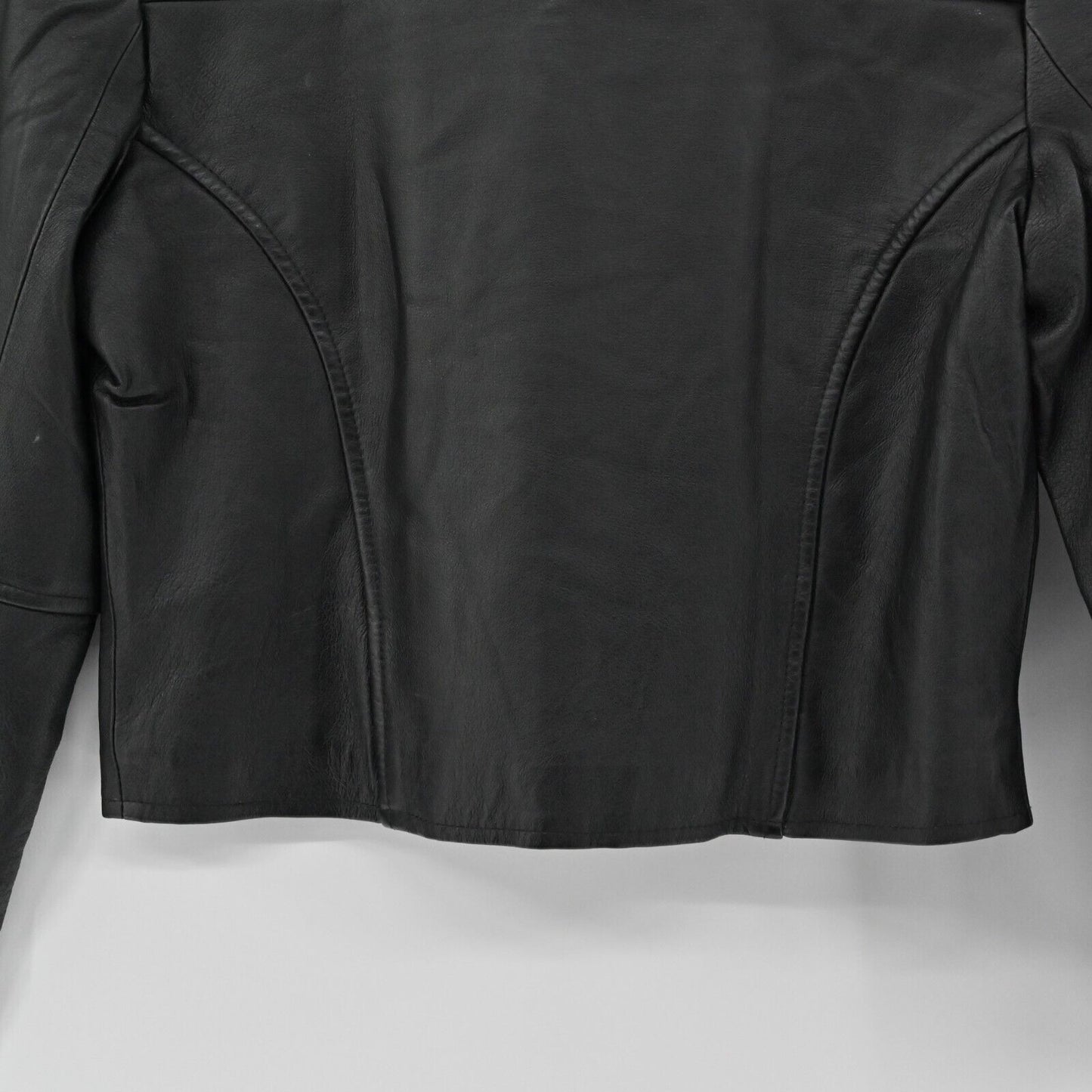Vtg SERGIO VADDUCCI Jacket Womens Size M Black Leather Long Sleeve Short Zip Up