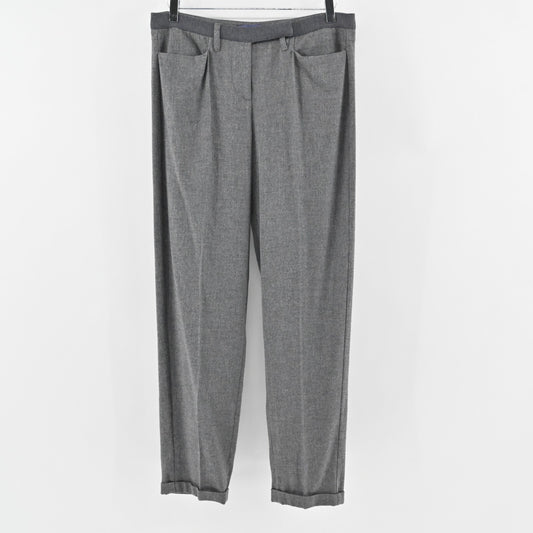 LES COPAINS Pants Womens Size 42 Blue Label Gray Wool Blend Straight Leg Trouser