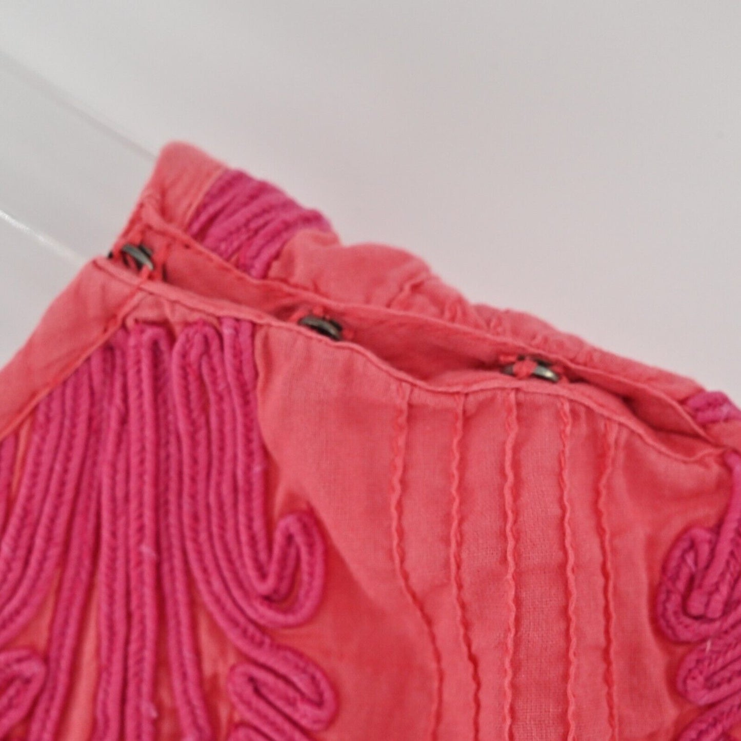 FREE PEOPLE Top Womens Size S Pink Lightweight Embroidered Detail Boho Blouse