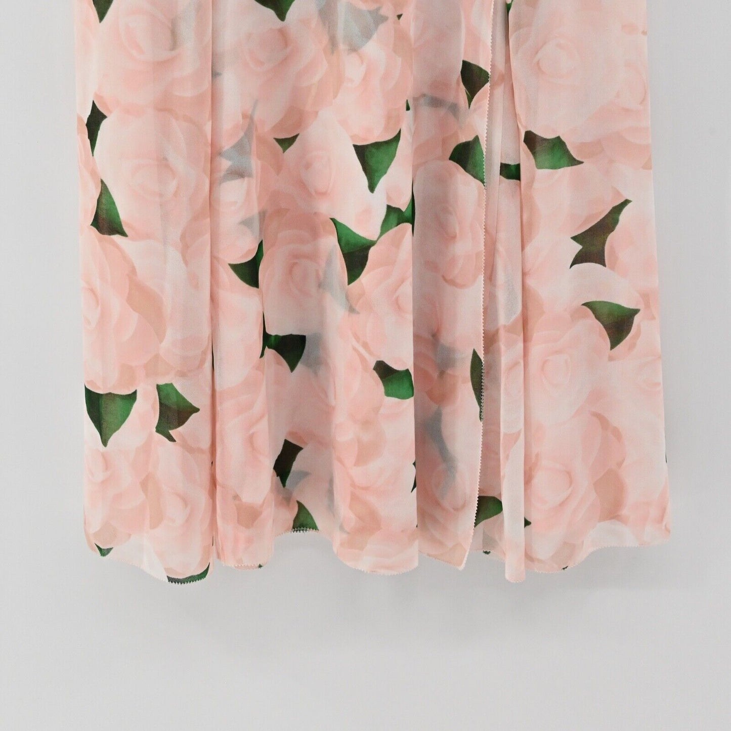 KARL LAGERFELD Dress Womens Size 8 Pink Floral Chiffon Flutter Sleeve Faux Wrap