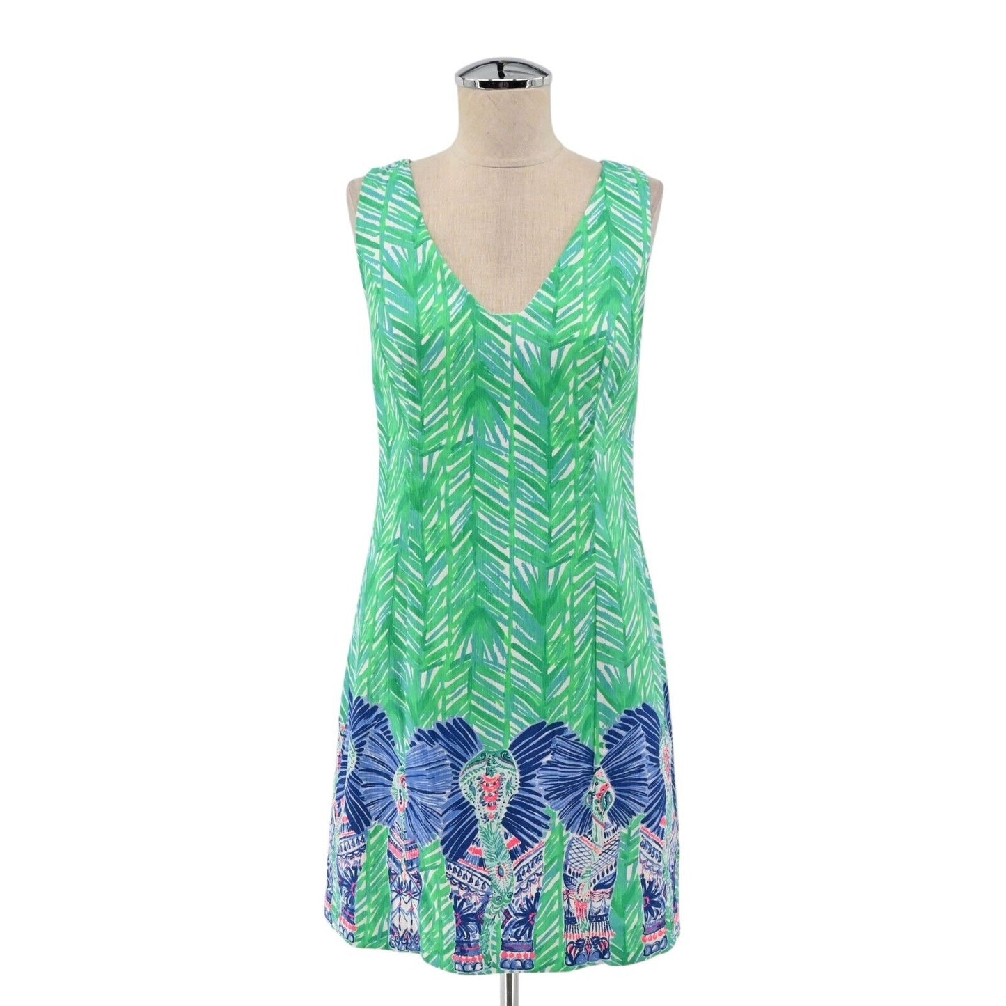 LILLY PULITZER Dress Womens Sz 2 Tandie Shift Sleeveless VNeck Costa Verde Print