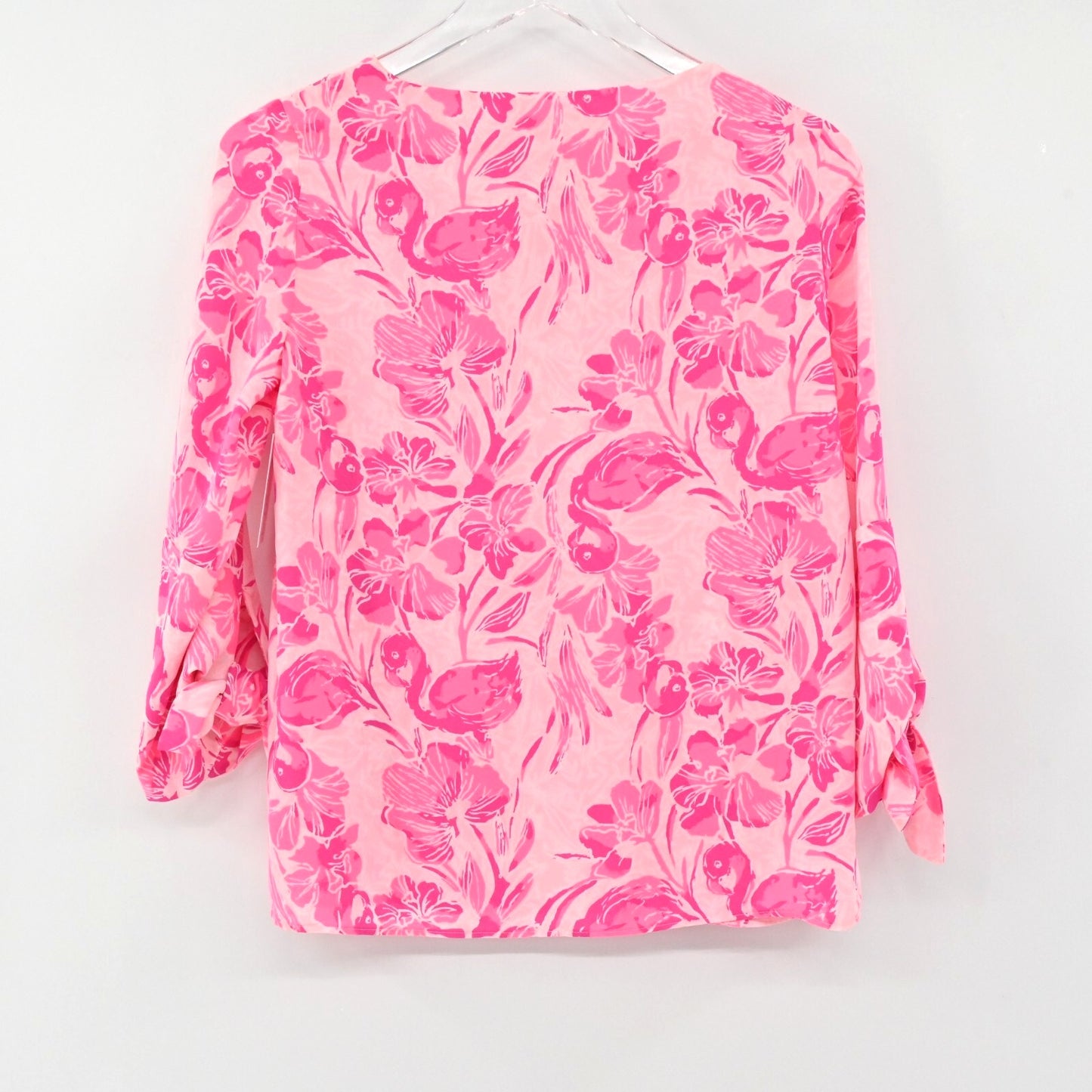 LILLY PULITZER Womens Langston Top Size XXS Coral Reef Tint Flamingle Vacation