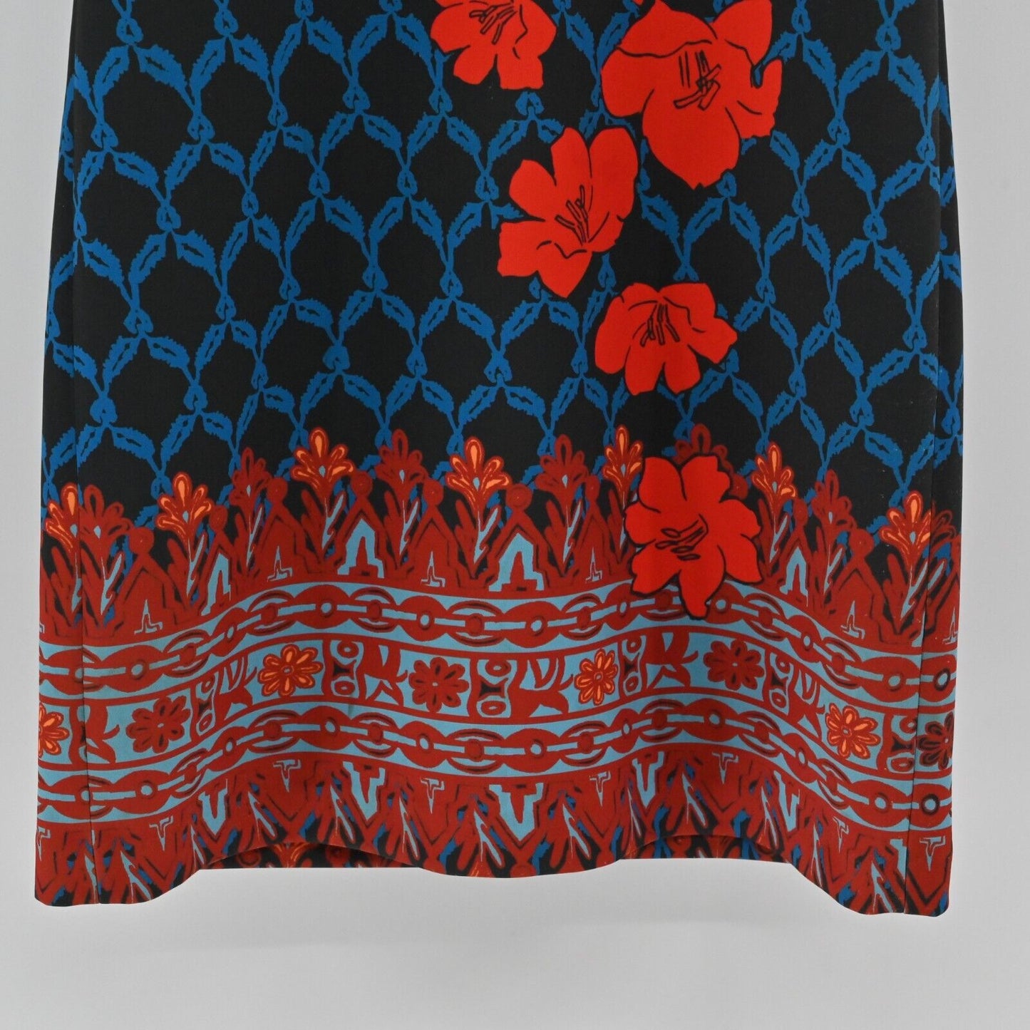 TRACY REESE Dress Womens Sz 4 Juana Red Floral Multicolor V Neck Lined Geisha