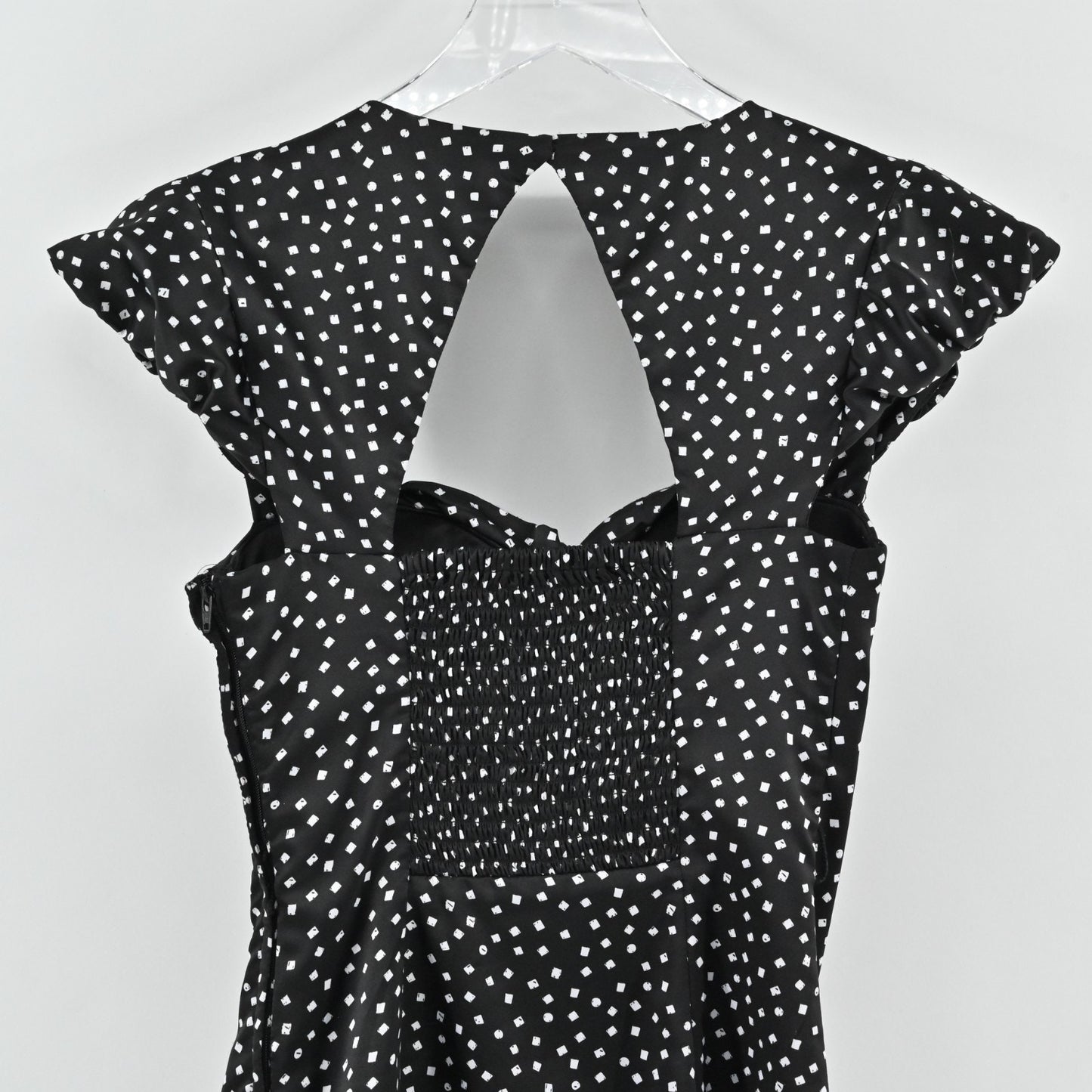 Vtg Y2k Guess Pin Up Dress Size 0 Rockabilly Polka Dot Retro Black White Ruched