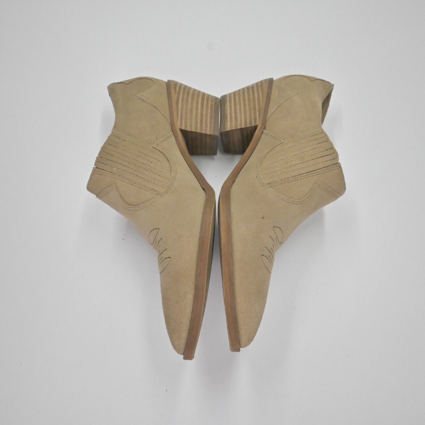 SAM EDELMAN Booties Womens Size 6.5 Roy Cowboy Boots Western Tan Ankle Rodeo