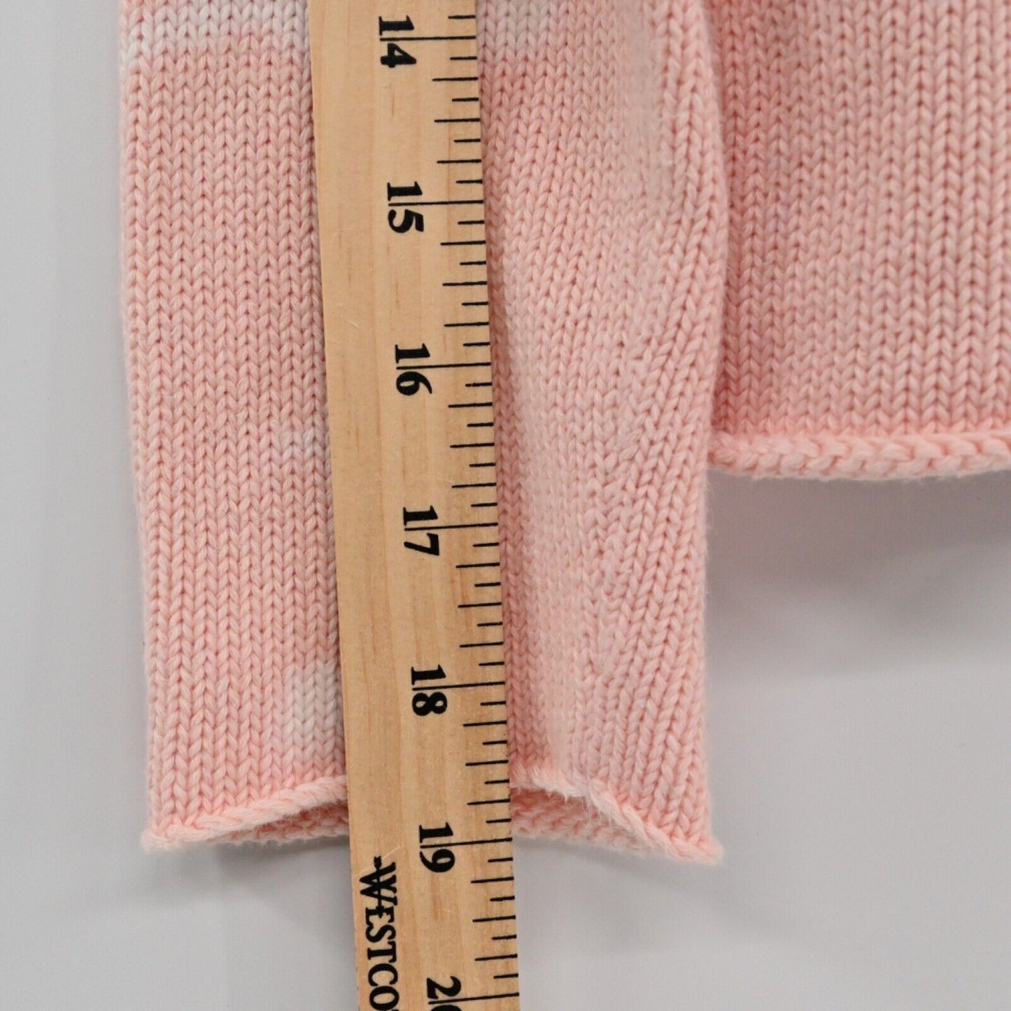 J JILL Sweater Womens Sz XSP Pink Bleach Splatter 100% Cotton VNeck Side Button