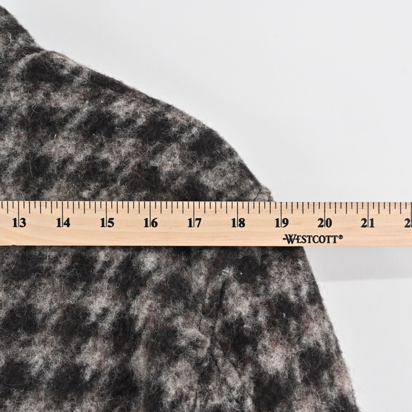 RNT23 Jacket Mens Sz XL Black Houndstooth Wool Blend Fleece Shacket Retro Grunge