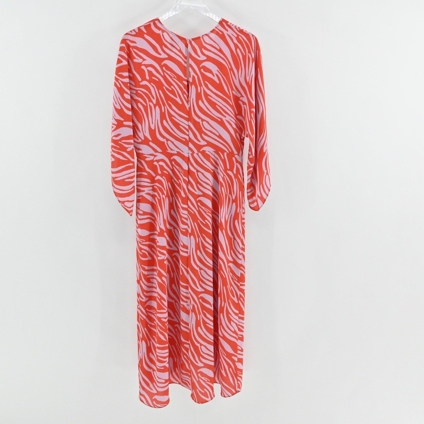 Cabi Saunter Maxi Dress Size S Orange Zebra Dolman Kimono Sleeve Boho Eclectic