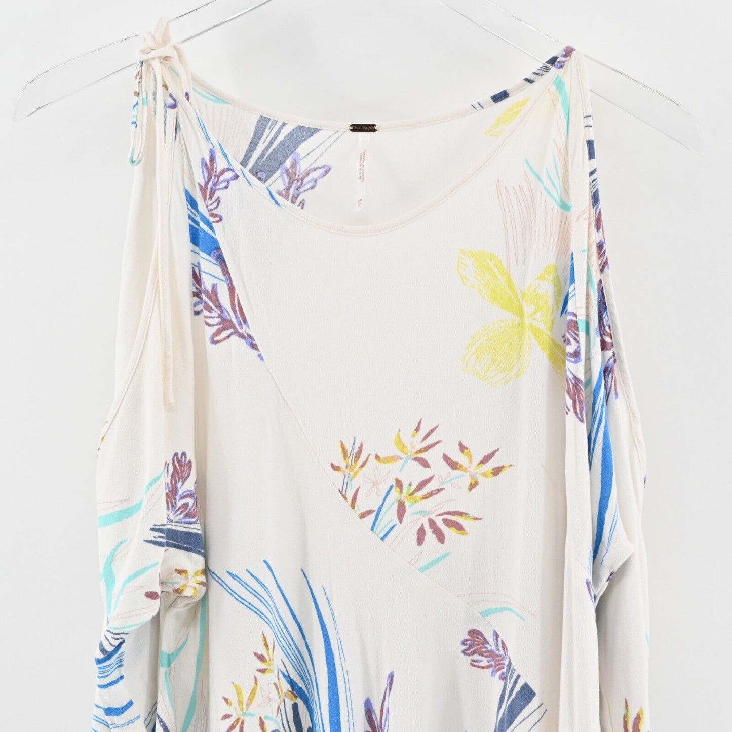 FREE PEOPLE Dress Womens Size XS Clear Skies Floral Printed Cold Shoulder Tunic