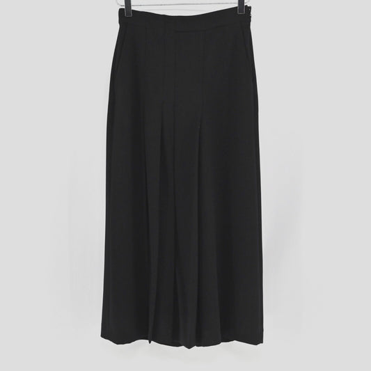 ZARA Pants Womens Size XS Black Wide Leg Flowing Pleated High Waisted Cropped