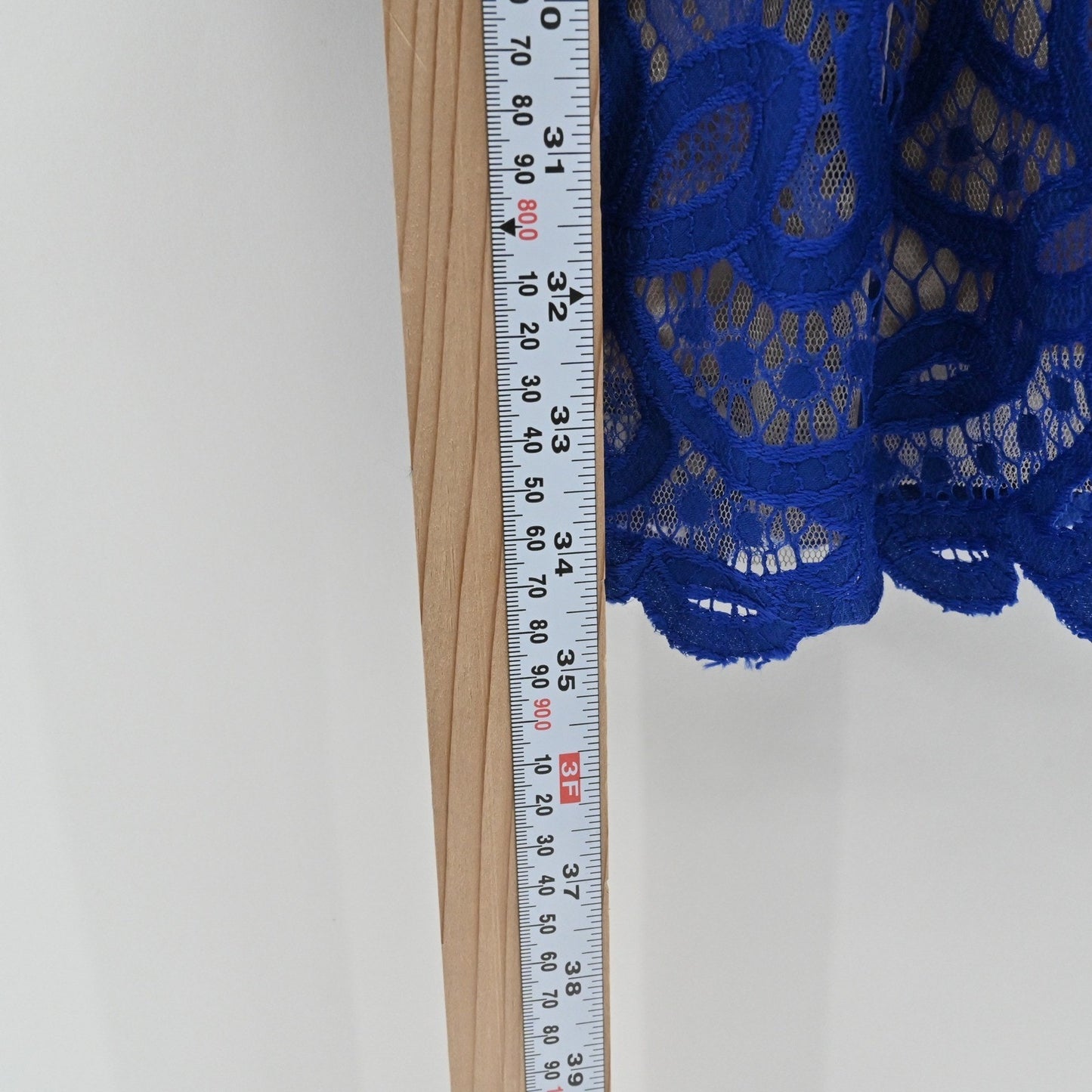 ADRIANNA PAPELL Blue Lace Dress Size 4 Floral Fit Flare Feminine Romantic Modern