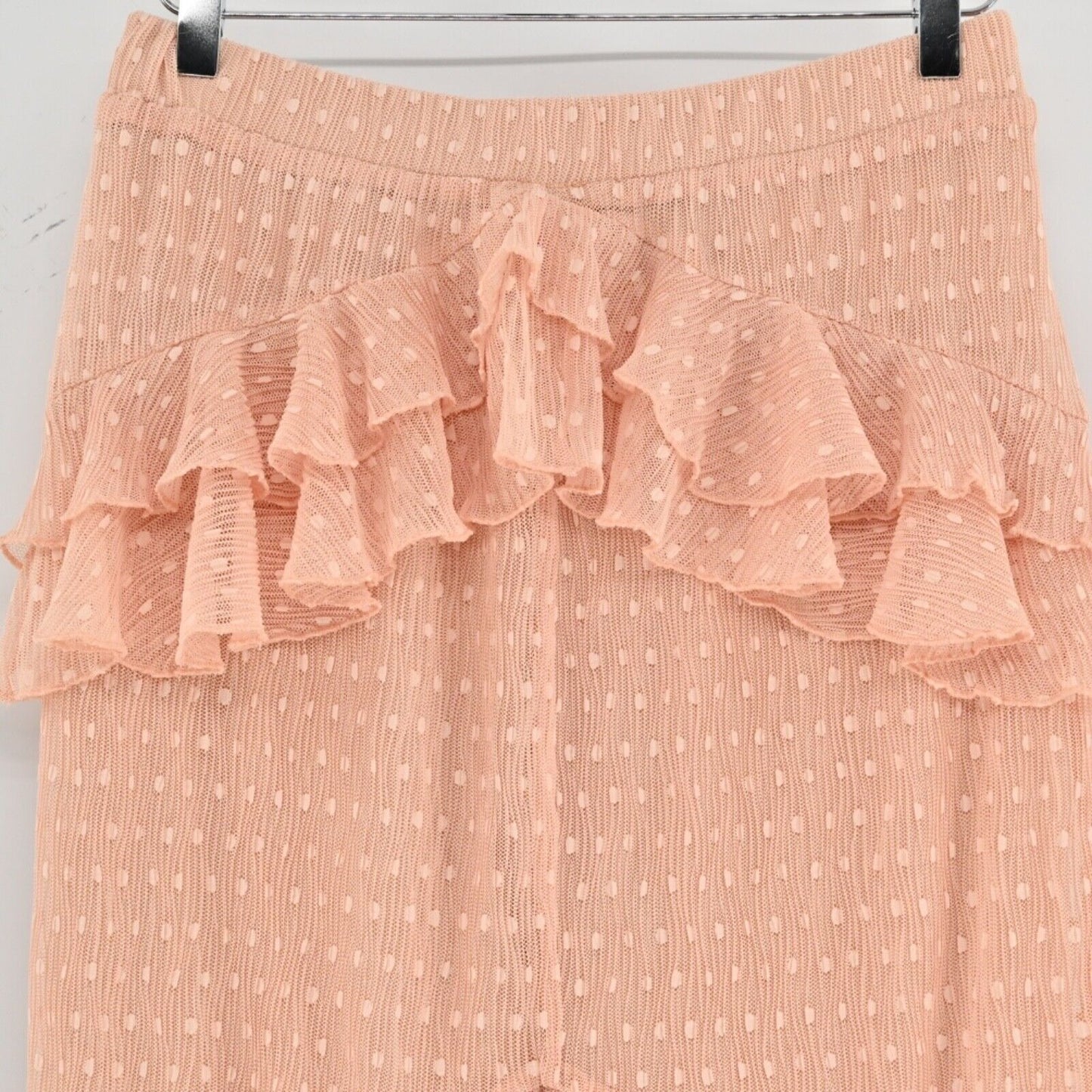 SONG OF STYLE Skirt Womens Size L Ada Midi Pink Polka Dot Ruffle Coquette Retro