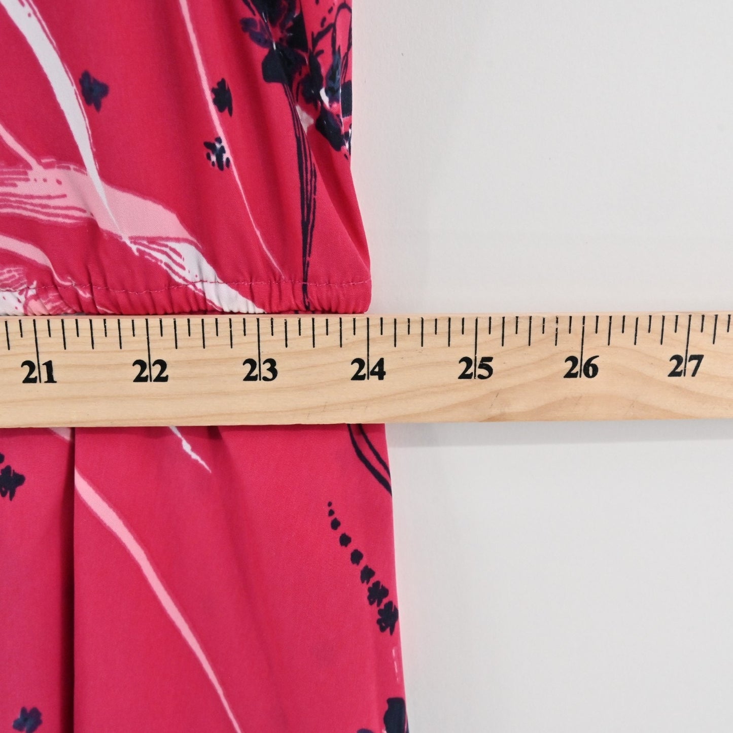 Charter Club Moroccan Pink Combo Floral Print Dress Size 18W Flutter Sleeve Tie