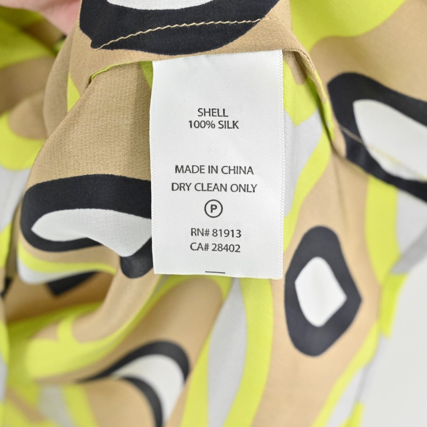 PLENTY by TRACY REESE Dress Size S Silk VNeck Tie Waist Geometric Print Mini Y2k