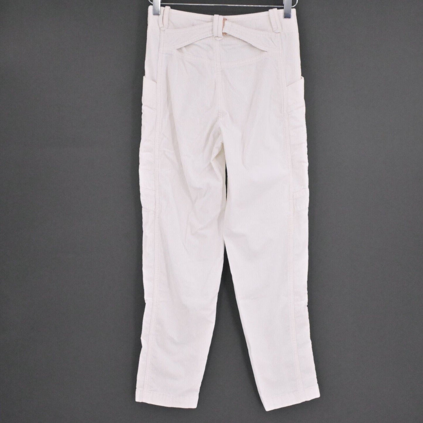 ANTHROPOLOGIE Pants Womens Size 25 Pilcro White Corduroy Slim Pocket Zip Ankle