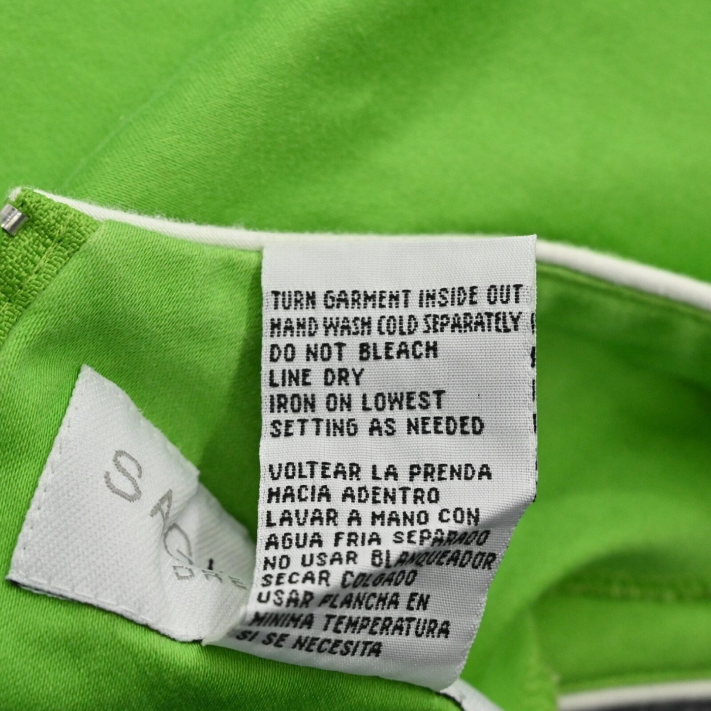 Vtg SAG HARBOR Green Embroidered Dress Size 10P Daisy Cotton Vibrant Bright Boho