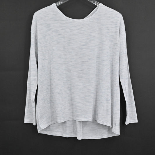 LULULEMON Womens Back Into It Top Size 4 Space Dye Alpine White Ice Gray Logo