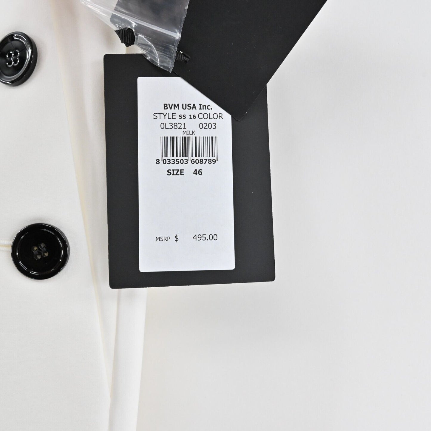 LES COPAINS Pants Womens Size 46 Sailor Button Milk White Solid High Rise NEW