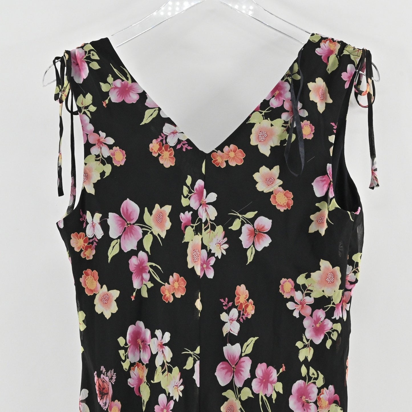 Vtg New York & Co Floral Midi Dress Size 14 Whimsigoth Fairygrunge Dark Romantic