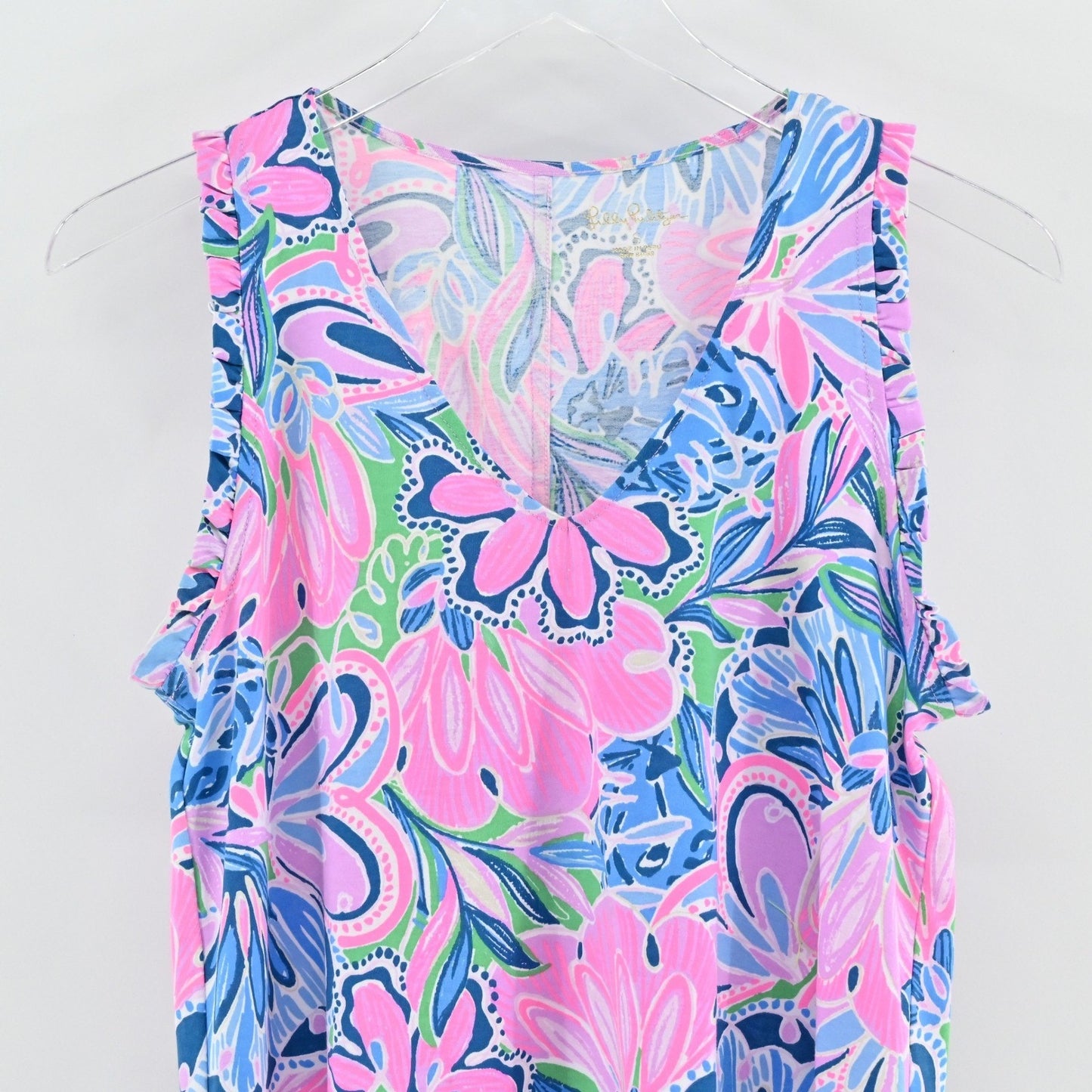 Lilly Pulitzer Aron Swing Dress Size S Gecko Green Tiger Sunrise Floral Tropical