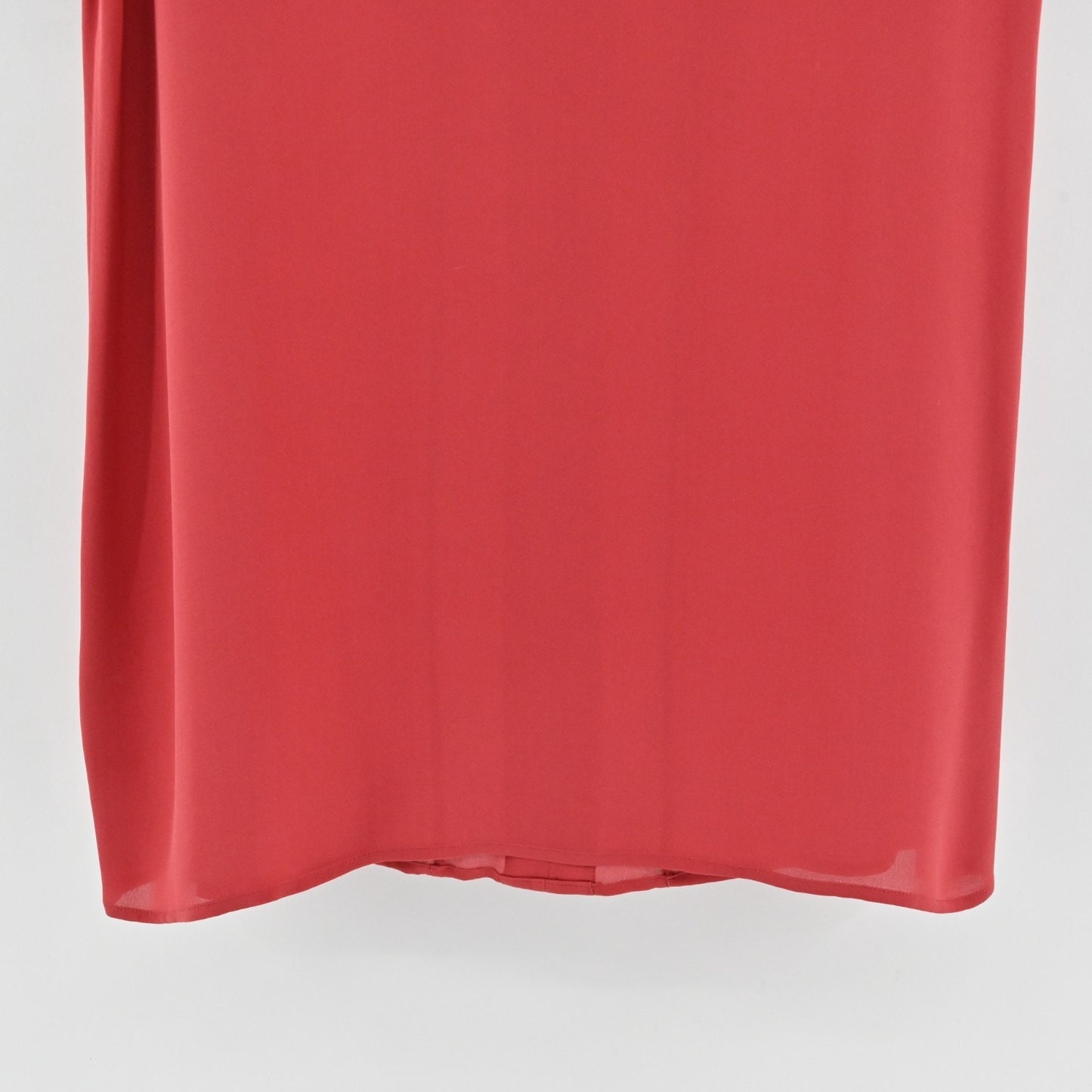 ETRO Womens Red Chiffon Ruffle VNeck Top Size 46 Casual Preppy Blouse Italy