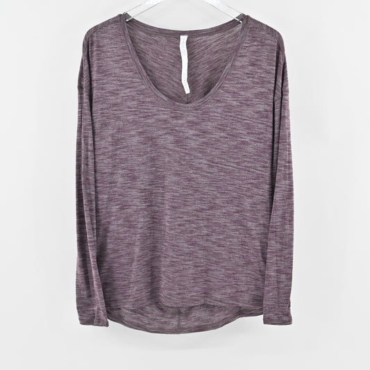 LULULEMON Top Womens Size 8 Heathered Meant to Move Purple Long Sleeve Tee Shirt