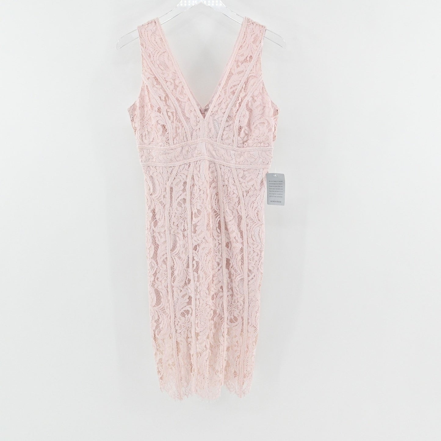 Bardot Womens Lace Sheath Dress Size 8 Blush Pink Romantic Elegant Cocktail NEW