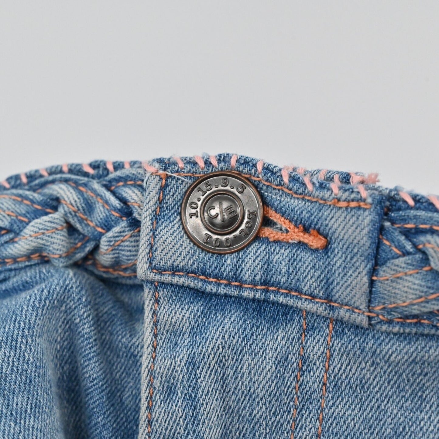 CURRENT ELLIOTT Jeans Womens 8 Braided High Waisted Cropped Blue Denim Western