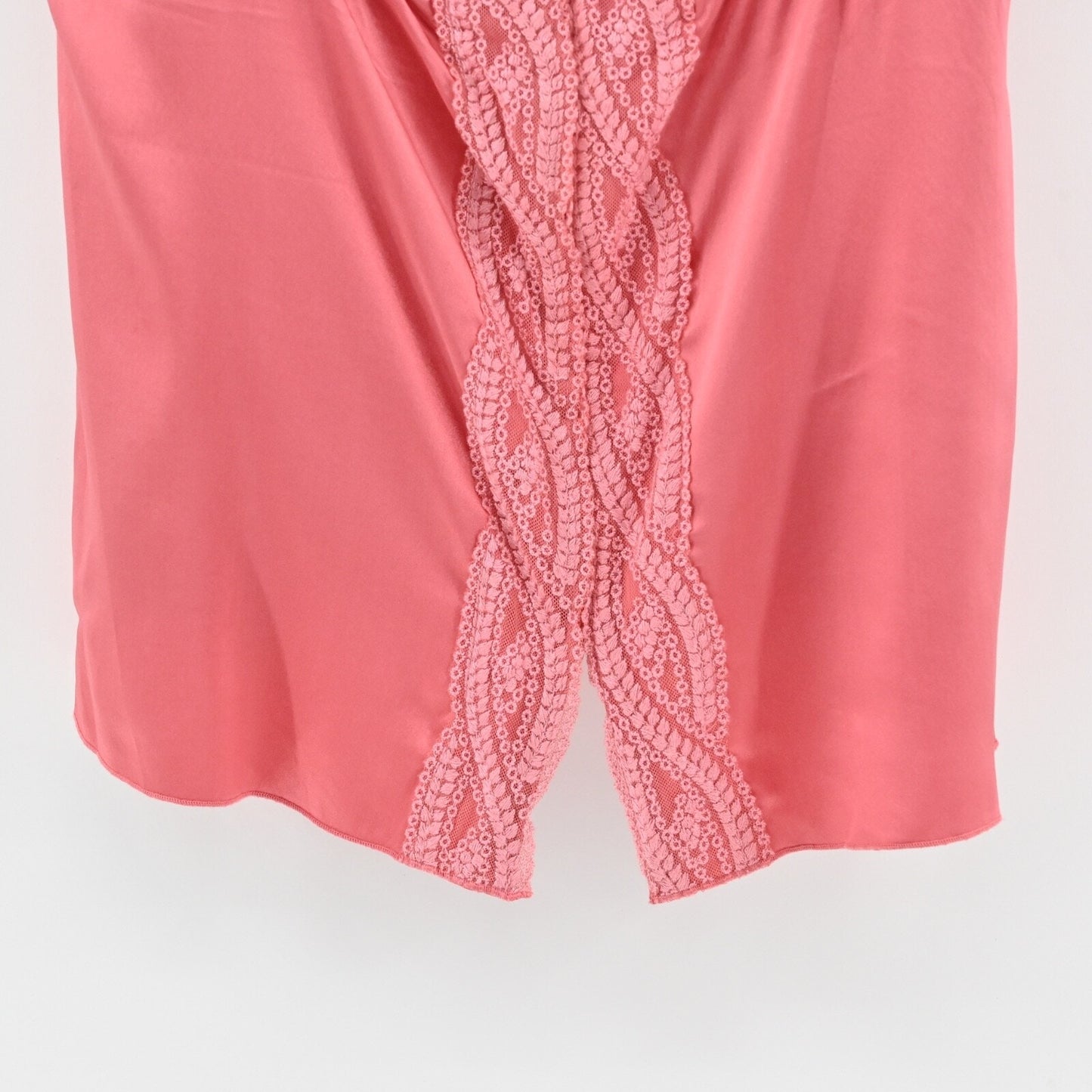 Vtg Y2k PAIGE Babydoll Silk Top Womens Size L Pink Layered Lace Satin Camisole