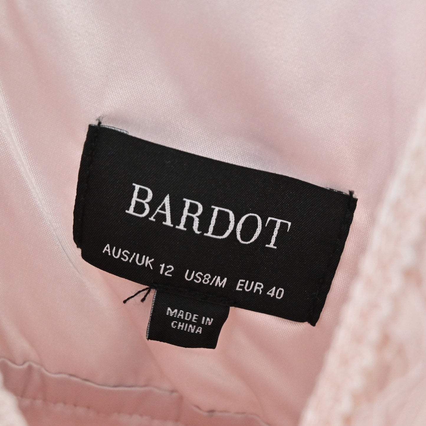 Bardot Womens Lace Sheath Dress Size 8 Blush Pink Romantic Elegant Cocktail NEW