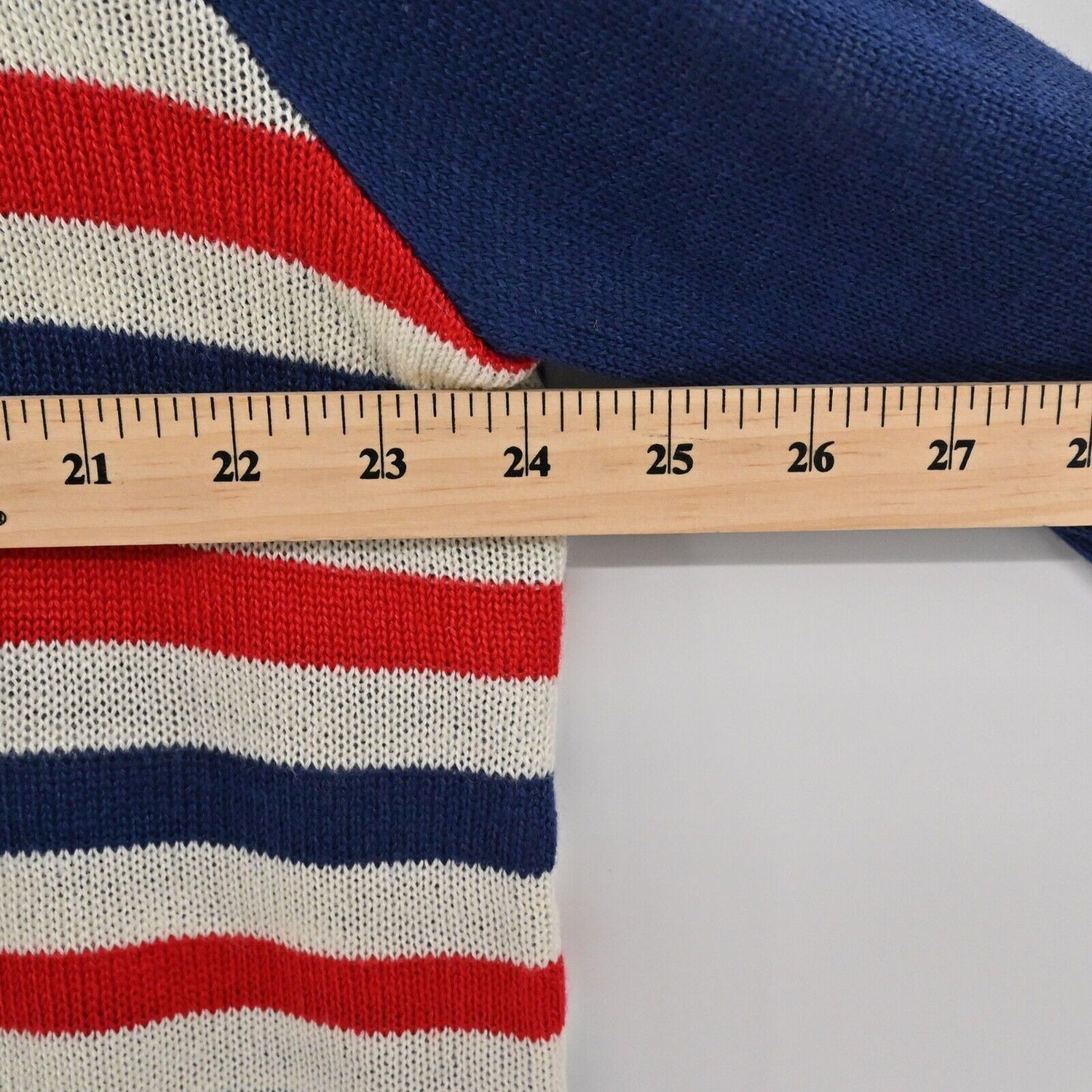 TIPSY ELVES Sweater Mens Sz L Striped USA Flag Crew Neck Retro Preppy Sportswear