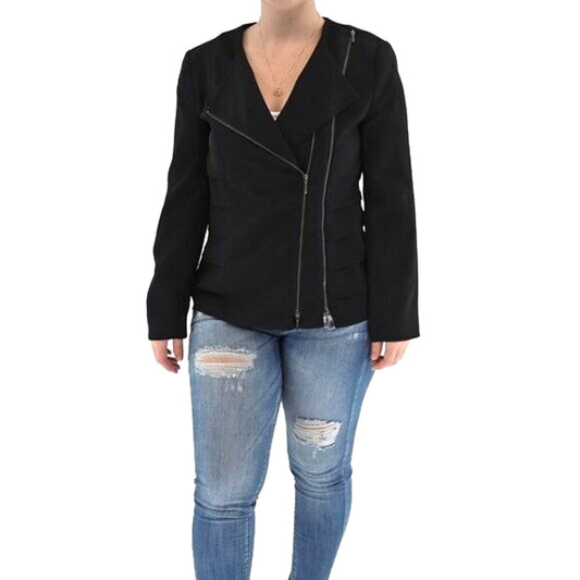 YANSI FUGEL Jacket Womens Size 4 Black Moto Double Zipper Grunge Bikercore NEW