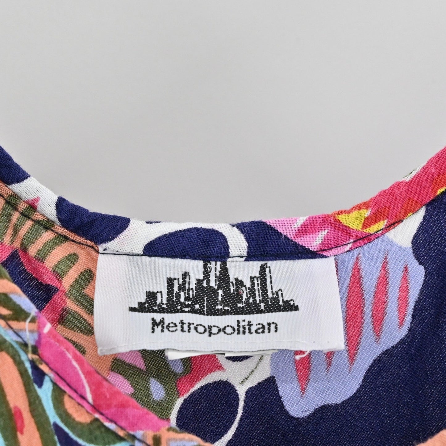 Vtg 90s Floral Midi Dress Size 1X Wanderlust Vibrant Sleeveless Bloomcore Boho