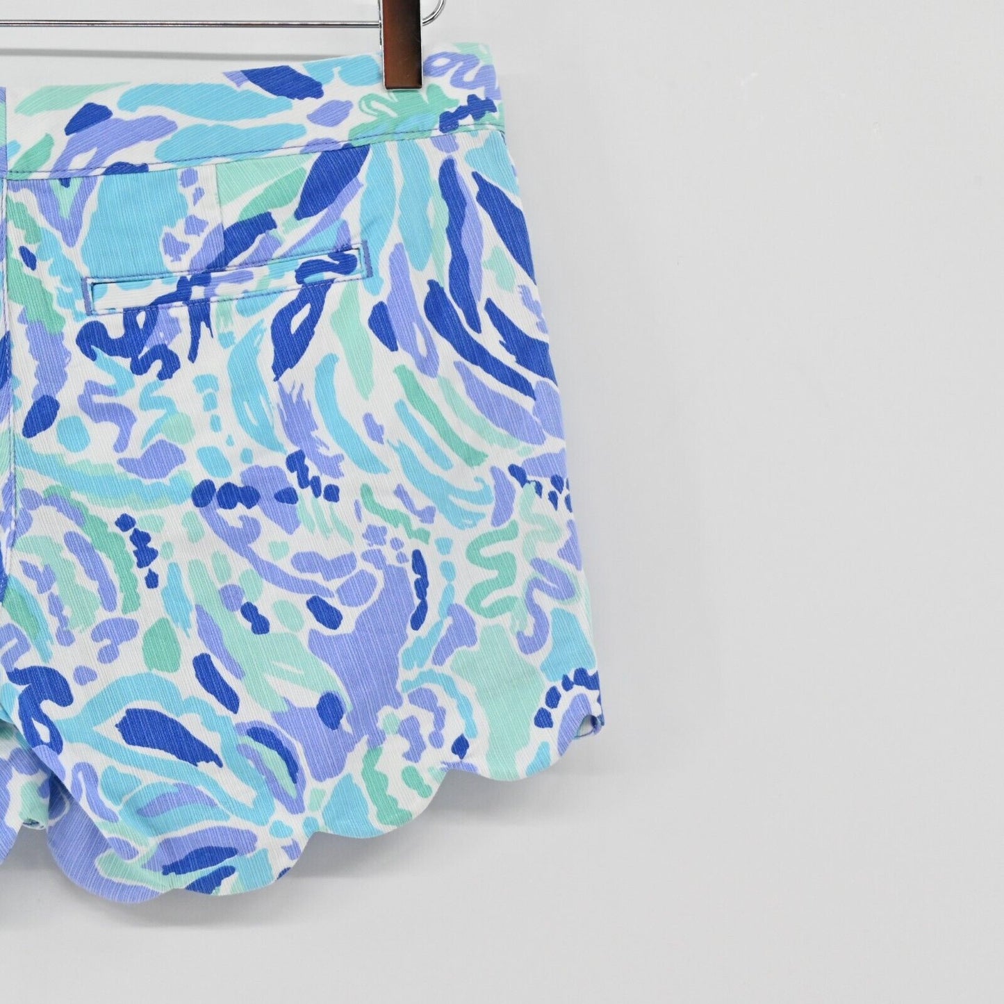 LILLY PULITZER Shorts Womens Size 0 Buttercup Scalloped 5" Lilac Nice Ink Print
