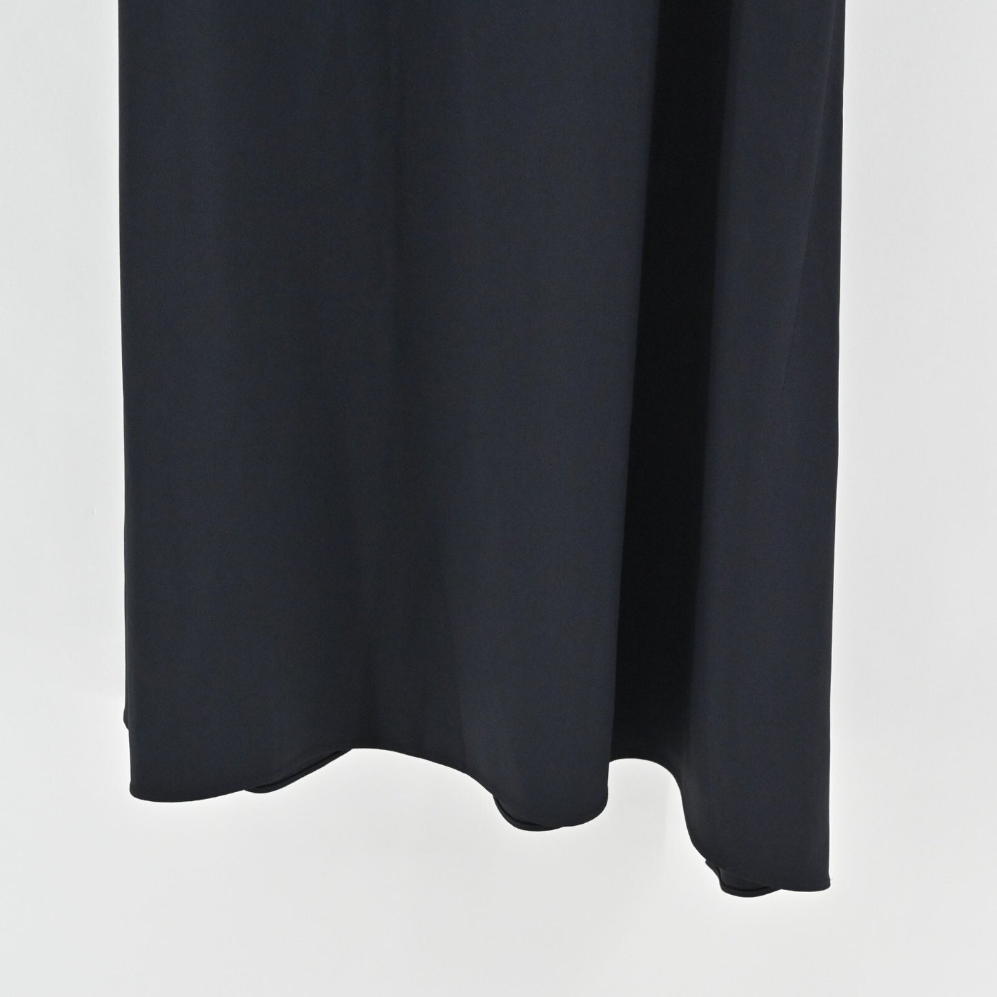 HELMUT LANG Silk Dress Size L Dark Navy Cold Shoulder Relaxed Trim Lagenlook