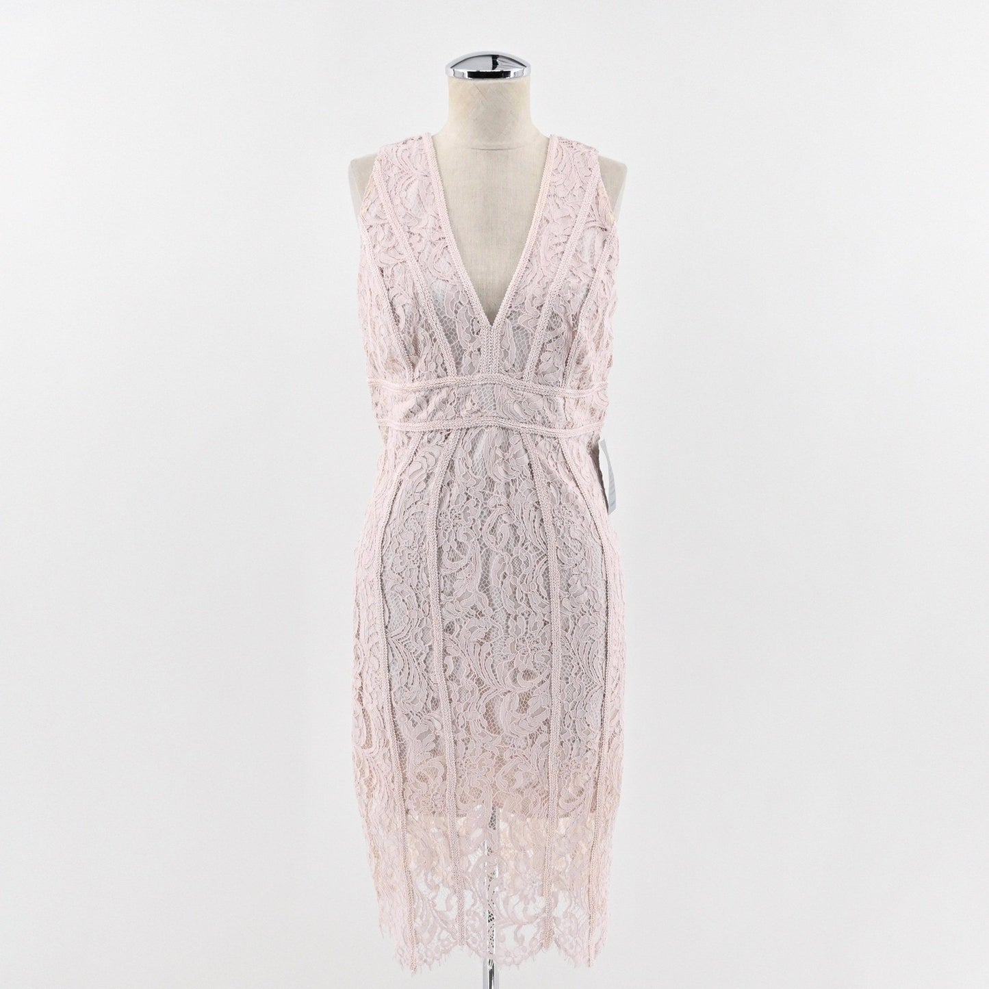 Bardot Womens Lace Sheath Dress Size 8 Blush Pink Romantic Elegant Cocktail NEW