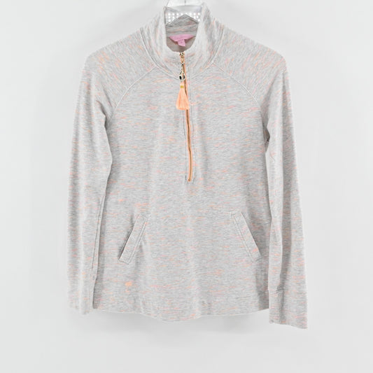 Lilly Pulitzer Womens Skipper Pullover Sz S Sunny State of Mind Gray Sweatshirt