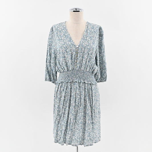 RAILS Dress Size M May Bellflower Multi Floral Print VNeck Smocked Waist Mini