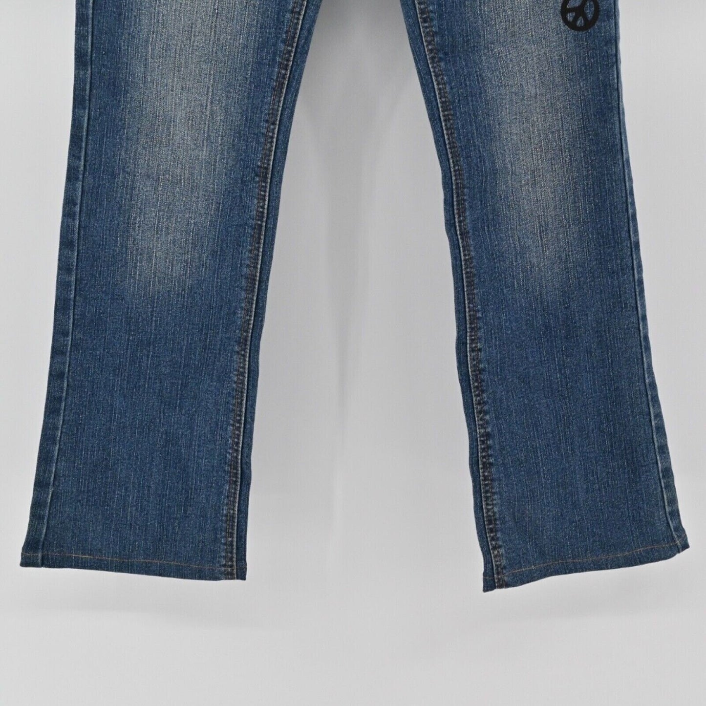 Vtg Y2k SOUTHPOLE Womens Studded Low Rise Jeans Sz 5 Logo Graphic Urban Graffiti