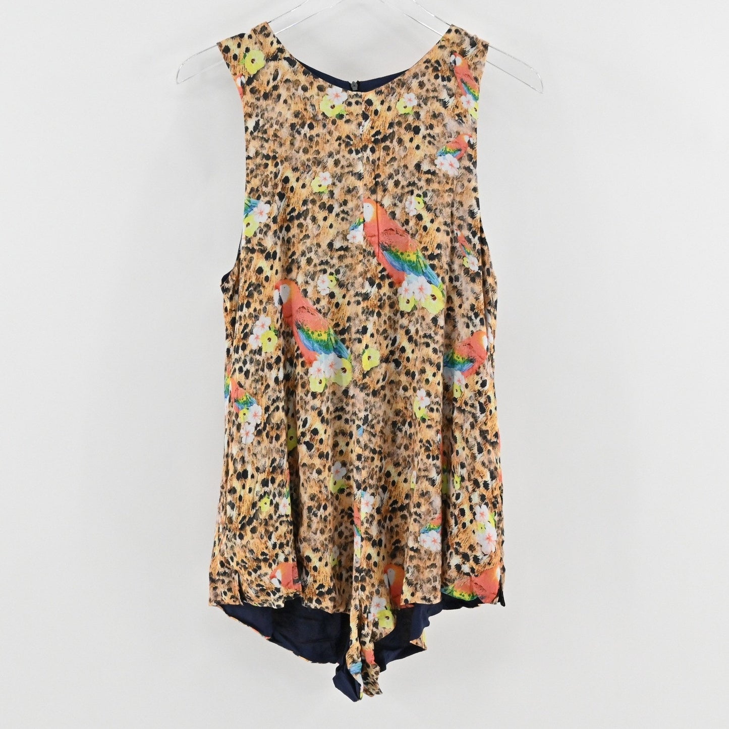 One Teaspoon Parrot Romper Size S Animal Print Sleeveless Boho Safari Tropical