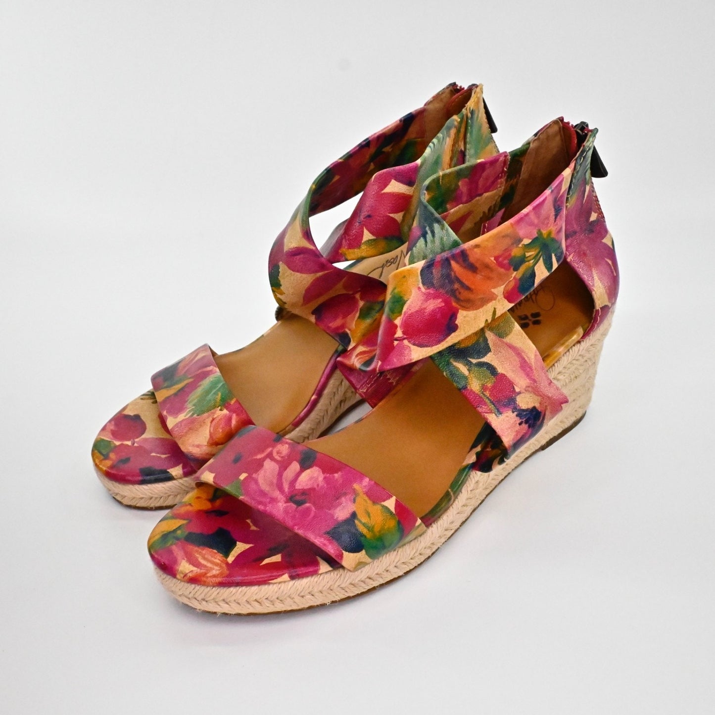 Patricia Nash Womens Rubia Leather Espadrille Wedge Sandals Size 11M Floral