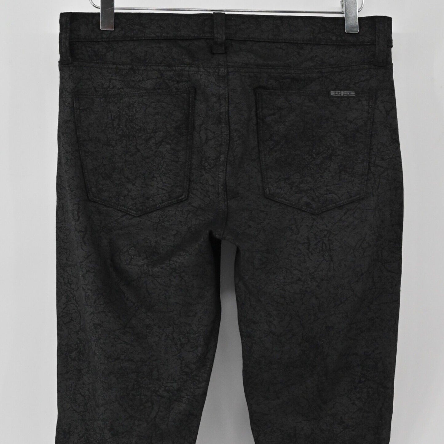 HUDSON Pants Womens Size 30 Black Crackle Nico Mid Rise Super Skinny Stretch USA