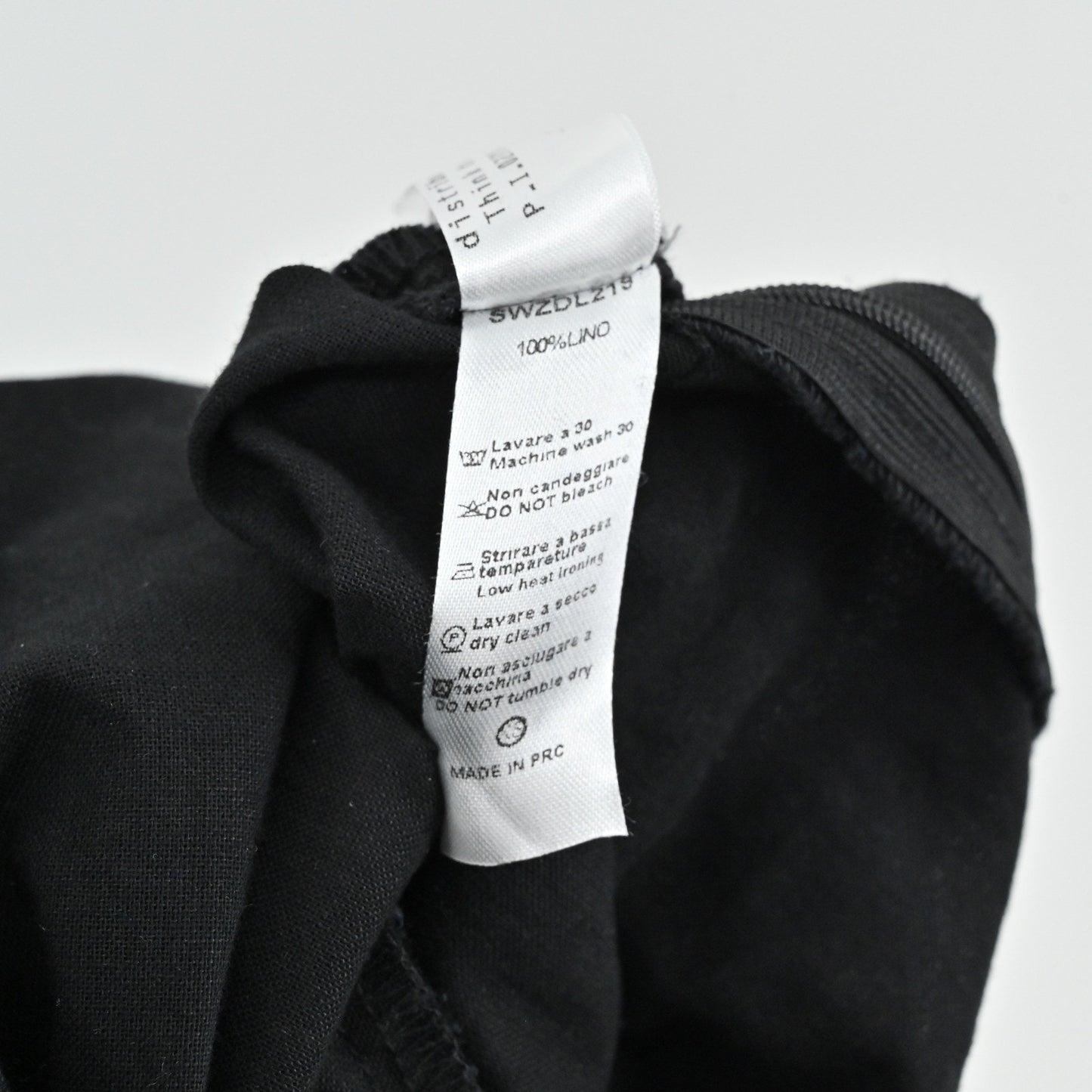 Weili Zheng Linen Midi Dress Size XS Black Spaghetti Strap Slit Y2K Whimsigoth