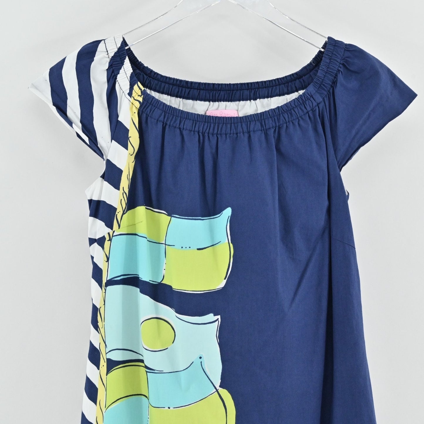Lilly Pulitzer Navy Sullivan You're Flagged Nautical Shift Dress Size XS Coastal