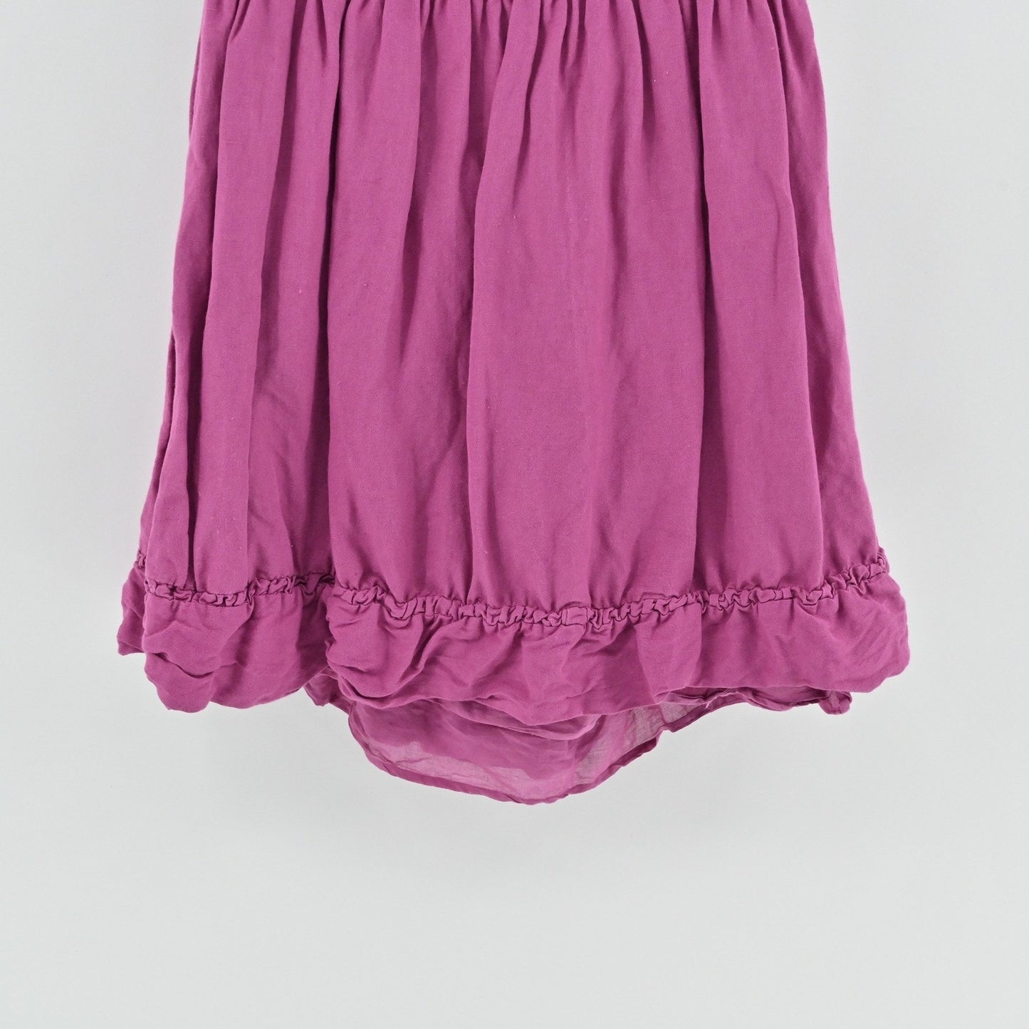 Anthropologie Smocked Waist Mini Dress Dress Size S Linen Tie Back Ruffle Mini