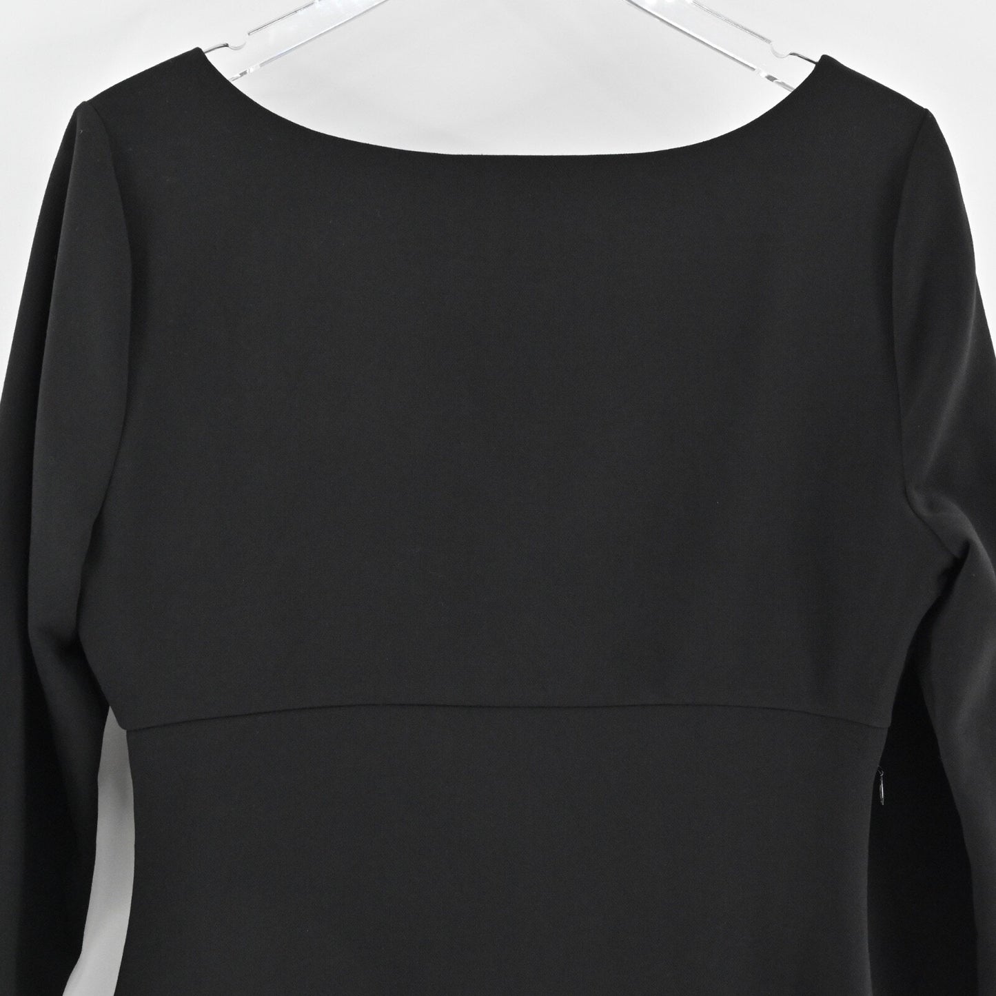 DIANE VON FURSTENBERG Bevin Sheath Dress Sz 12 Black VNeck 3/4 Sleeve Ruched NEW