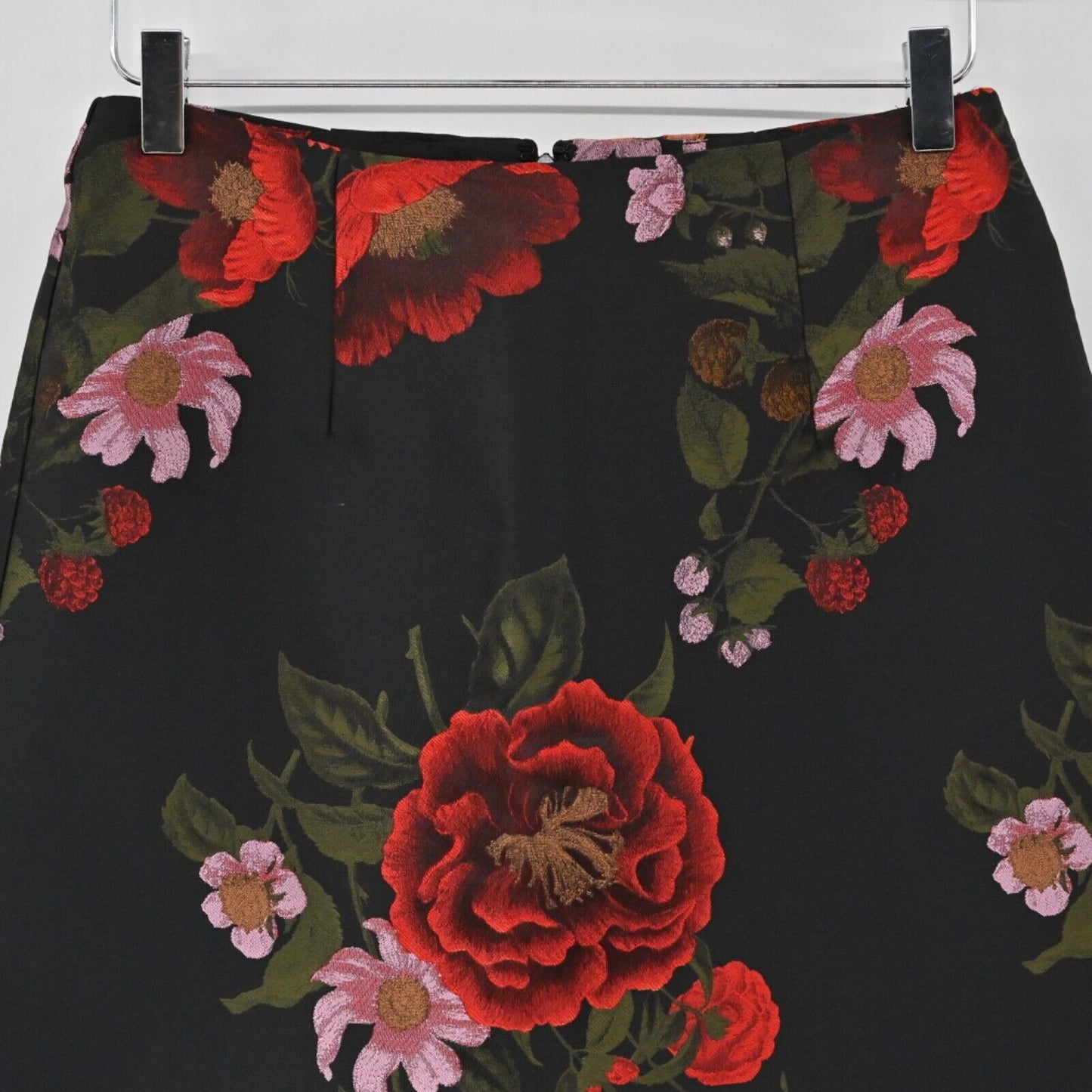HUTCH Skirt Womens Size S Black Floral Jacquard Mini A Line Flare ANTHROPOLOGIE
