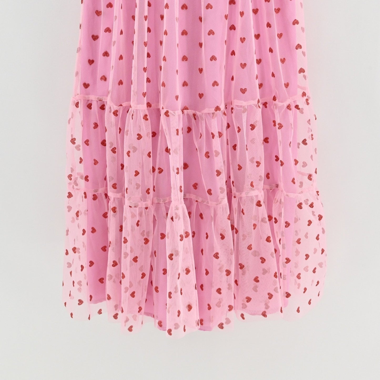 Betsey Johnson Foil Printed Tiered Sweetheart Dress Size 2 Heart Pink Romantic