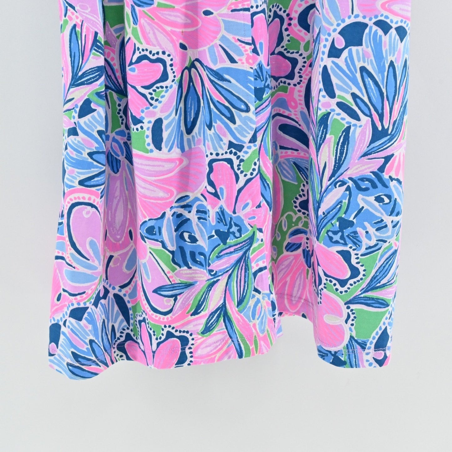 Lilly Pulitzer Aron Swing Dress Size S Gecko Green Tiger Sunrise Floral Tropical